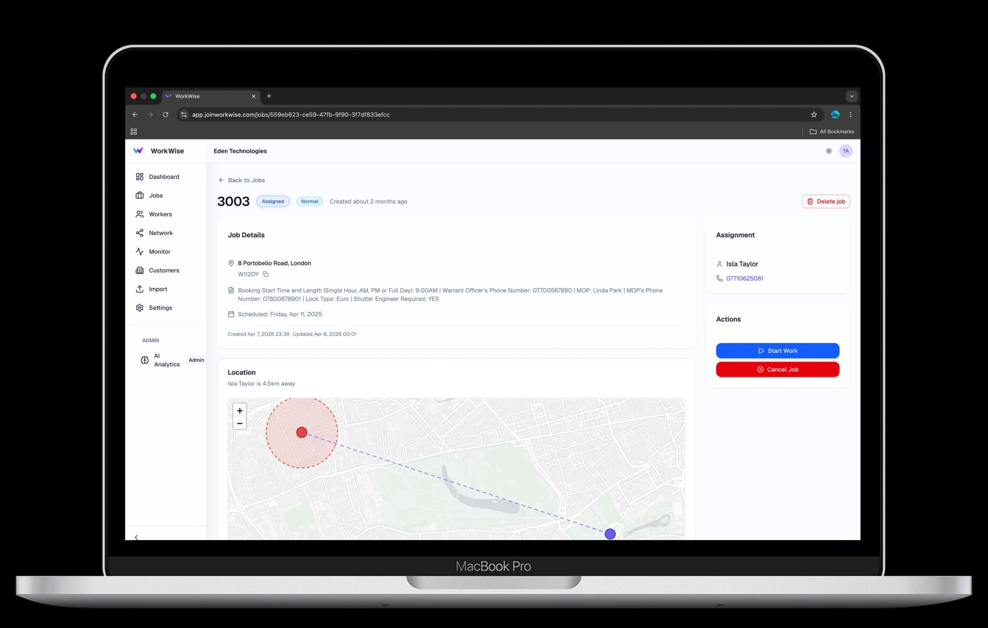 Auto allocation map view